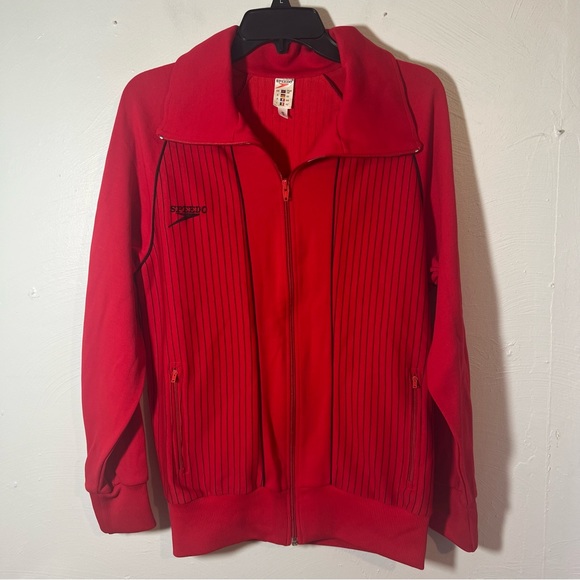 Speedo Red Track Athletic Casual Jacket Mens Small - Picture 2 of 6